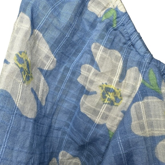 American Eagle Women's XL Blue Floral Corset Crop Top Cottagecore Coquette Boho - Picture 10 of 12